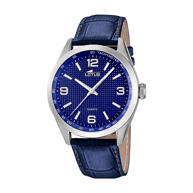 Lotus Men Minimalist Leather Watch Bracelet - Blue
